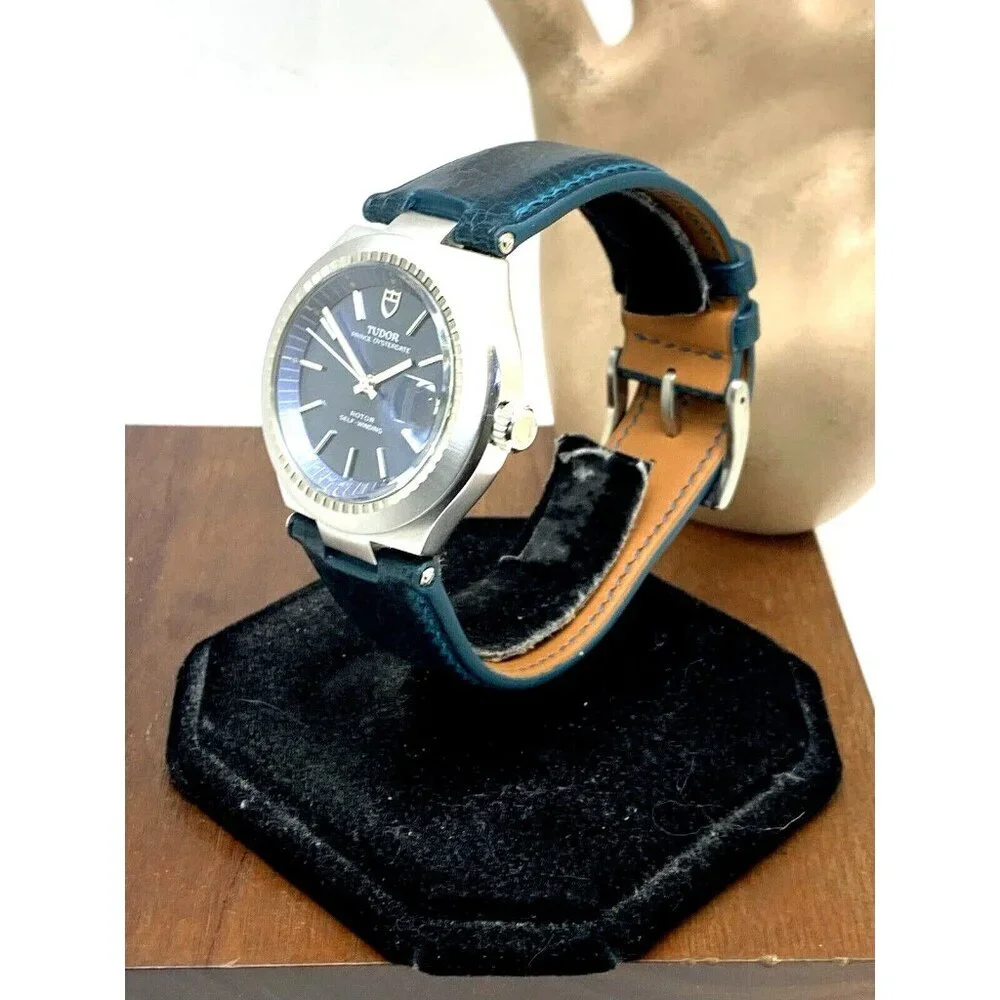 Tudor Mens Watch 9101/0 Vintage Prince Oysterdate Swiss Automatic Blue Dial 38mm